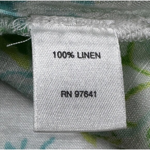 J Jill Love Linen Shirt Womens XS Sea Turtle Print Tunic Top Beach Summer Casual - Picture 11 of 13